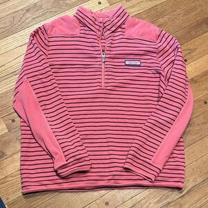 Vineyard Vines Pink and Navy Striped Pullover